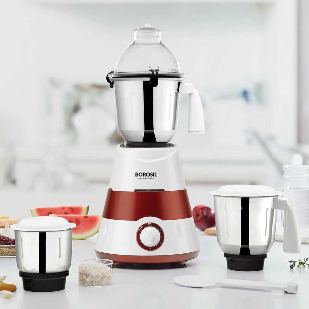 Borosil Supermax Mixer Grinder-Red