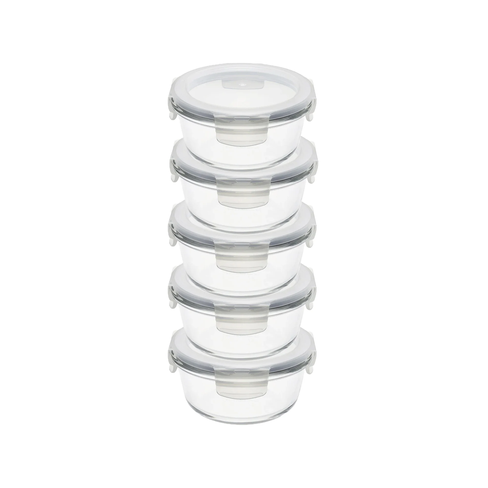 Aqua 5 Piece 400ml Glass Food Storage Container Set Clear