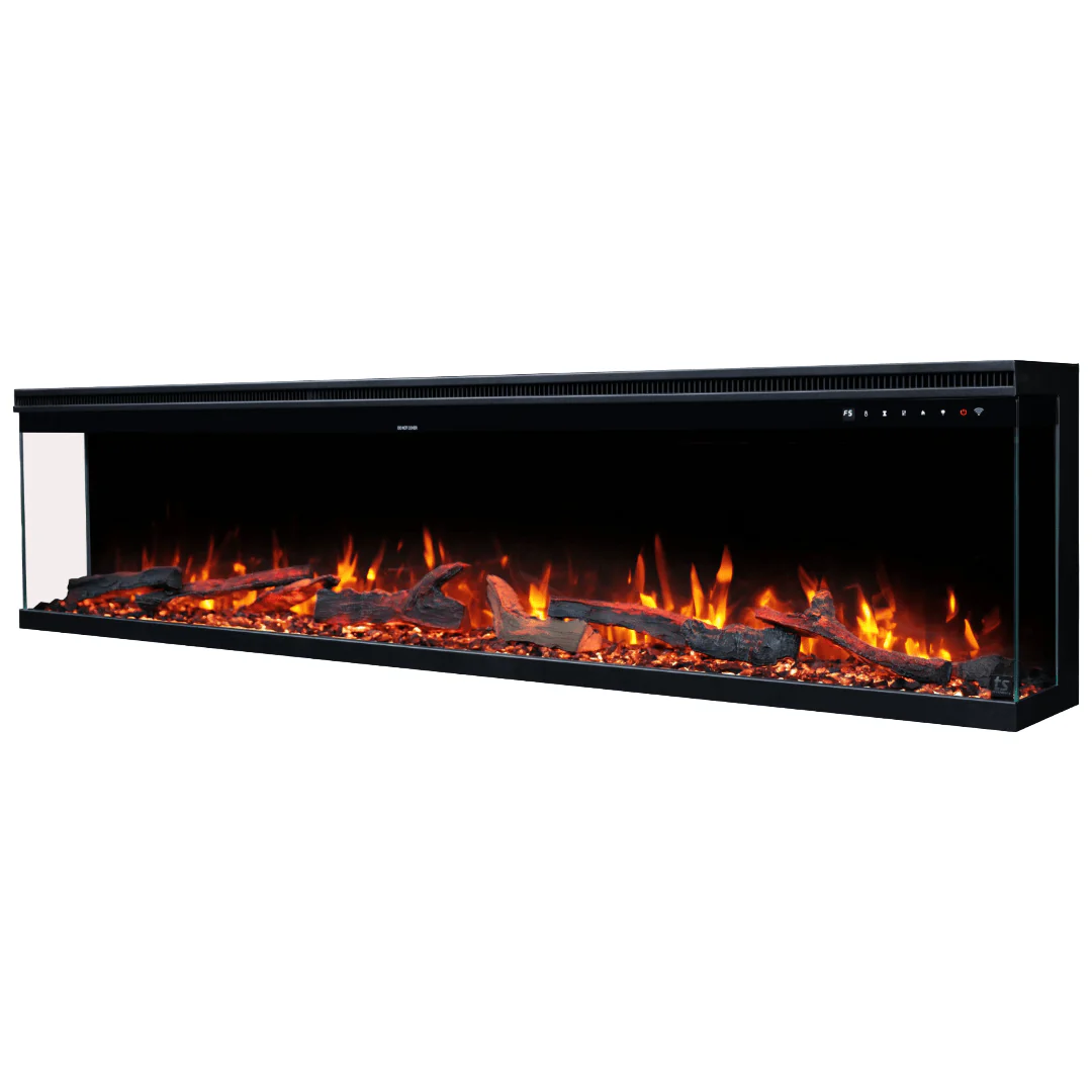 Sideline Infinity Pro 72 Inch 3 Sided Recessed Smart Electric Fireplace 80051