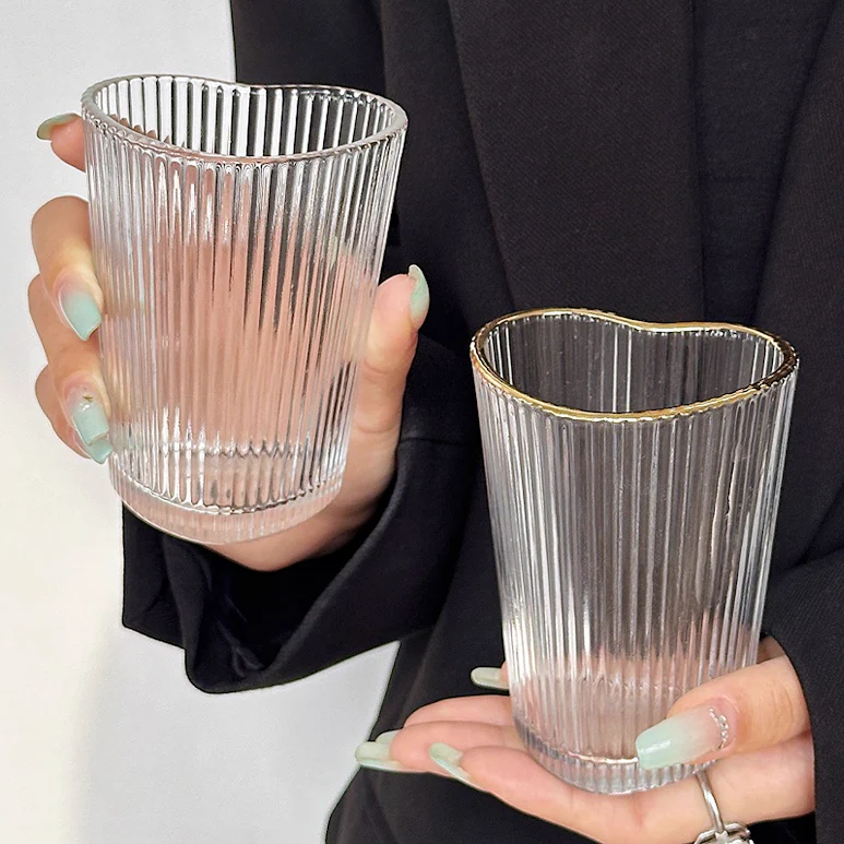 6 Piece Heart Design Tumbler Set Clear