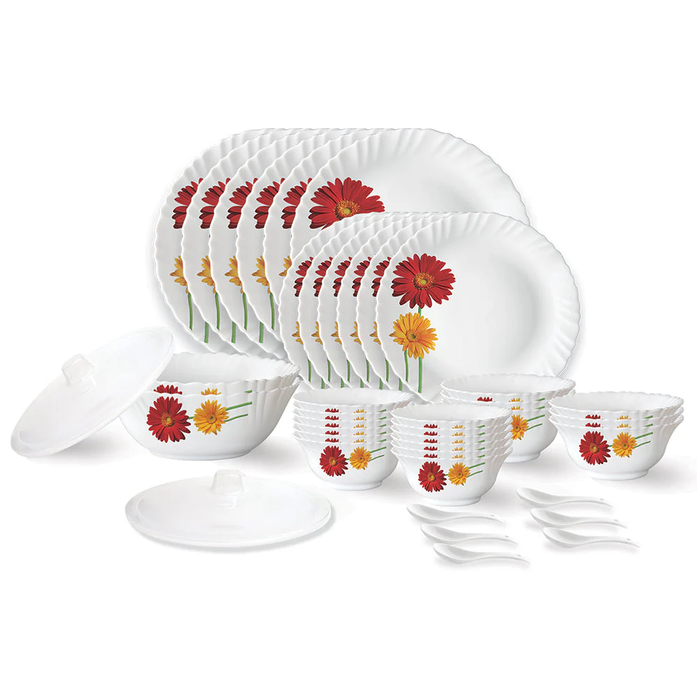 Larah by Borosil Zinnia Dinner Set, 66 pc