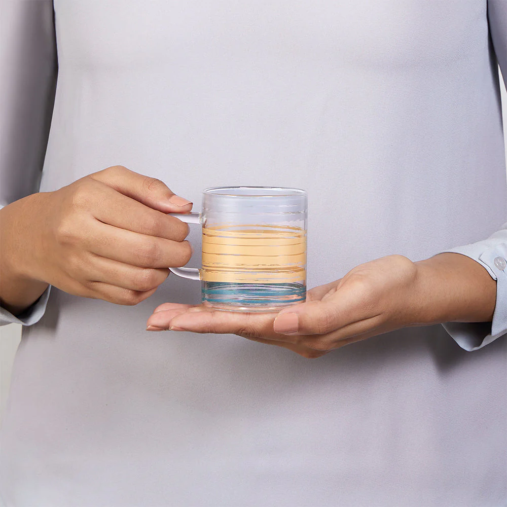 Glance Glass Mug, Set of 6, 190ml