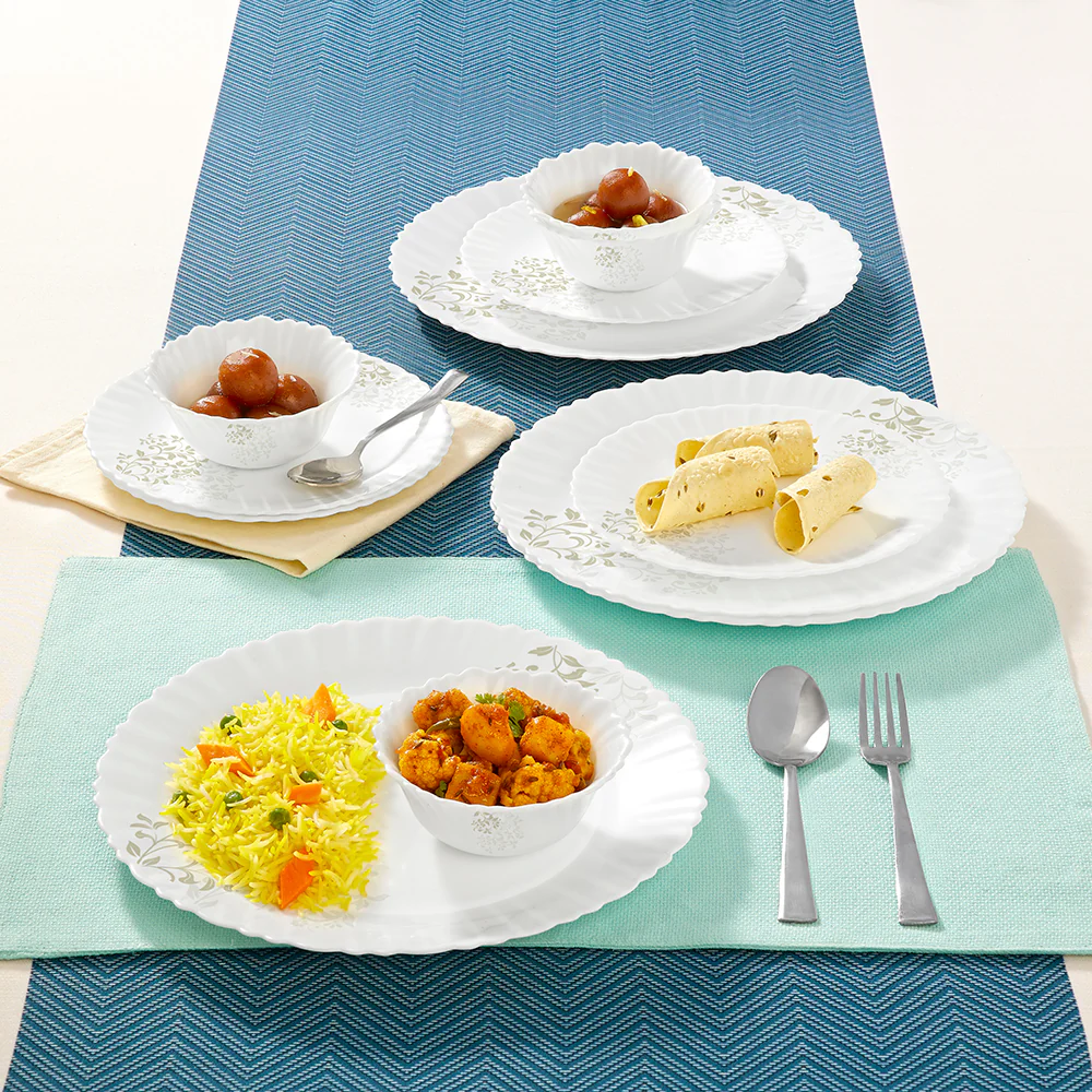 Larah by Borosil Ingot Dinner Set, 12 pc