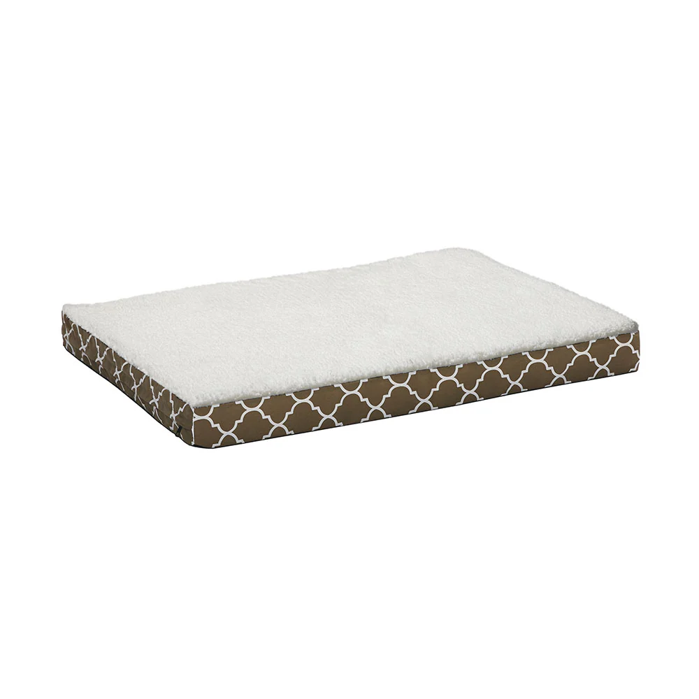 QuietTime® Defender Brown Color Geo Double-Thick Ortho Bed with Teflon Fabric Protector for Pet 40 Inch