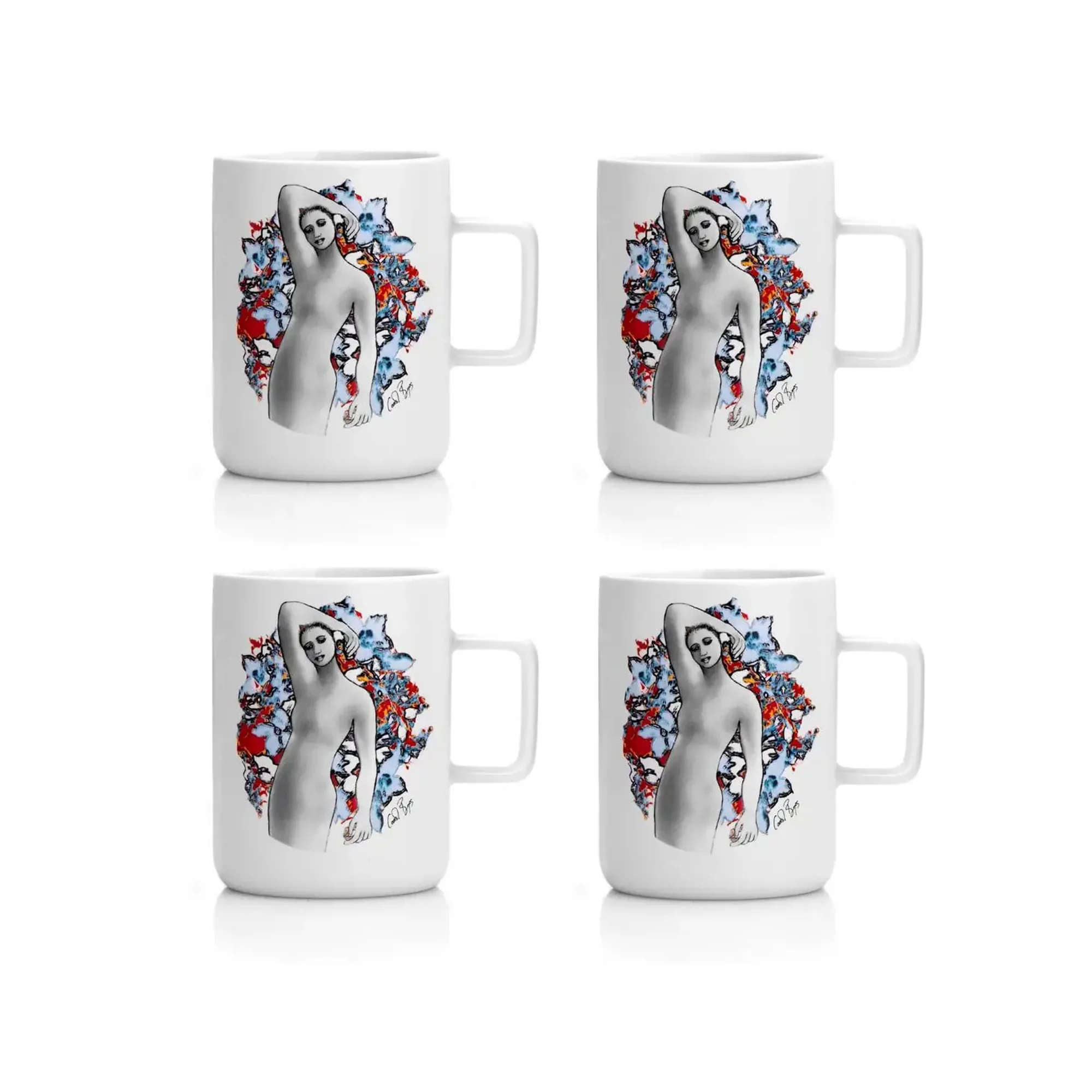 Carrol Boyes 4 Piece Pop Art Warm Mug Set White