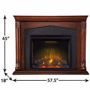 Monroe Electric Fireplace Mantel Package in Burnished Walnut