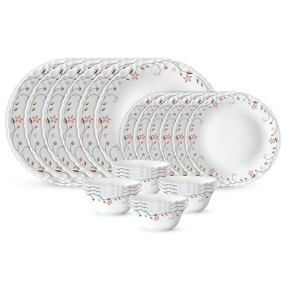 Larah by Borosil, Garland Dinner Set, 24 pc