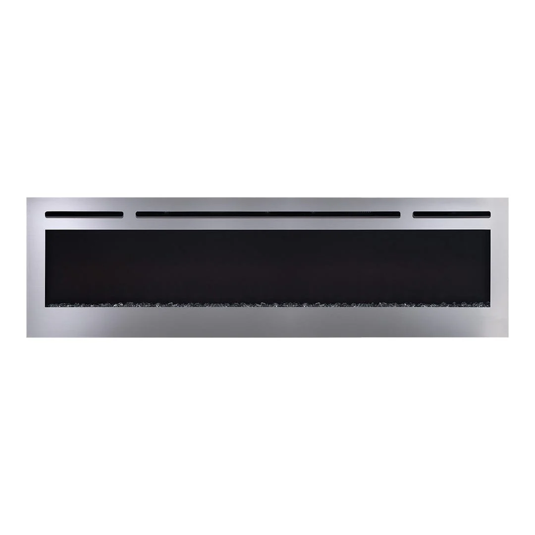 The Sideline Deluxe Stainless Steel 72 Inch Recessed Smart Electric Fireplace 86279
