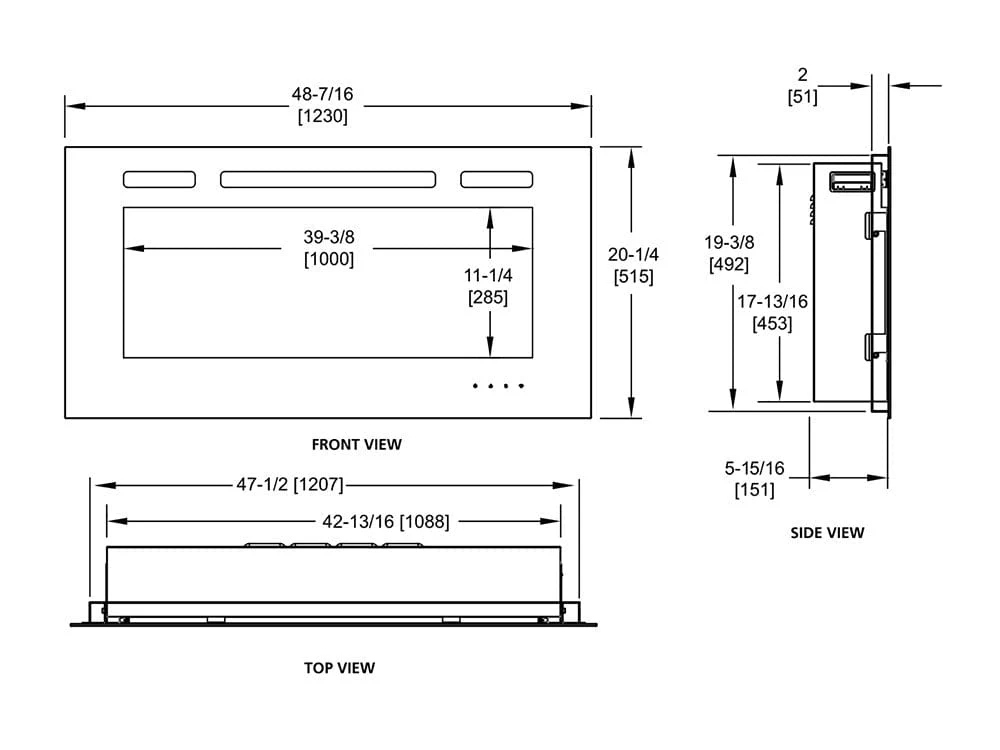 SimpliFire 48-in Allusion Wall Mount Electric Fireplace