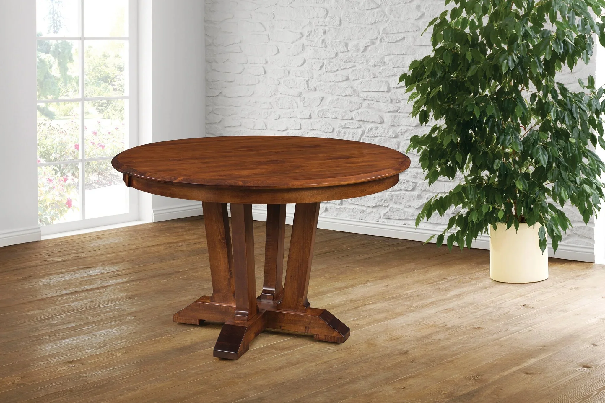 Amish Harper Round Single Pedestal Table