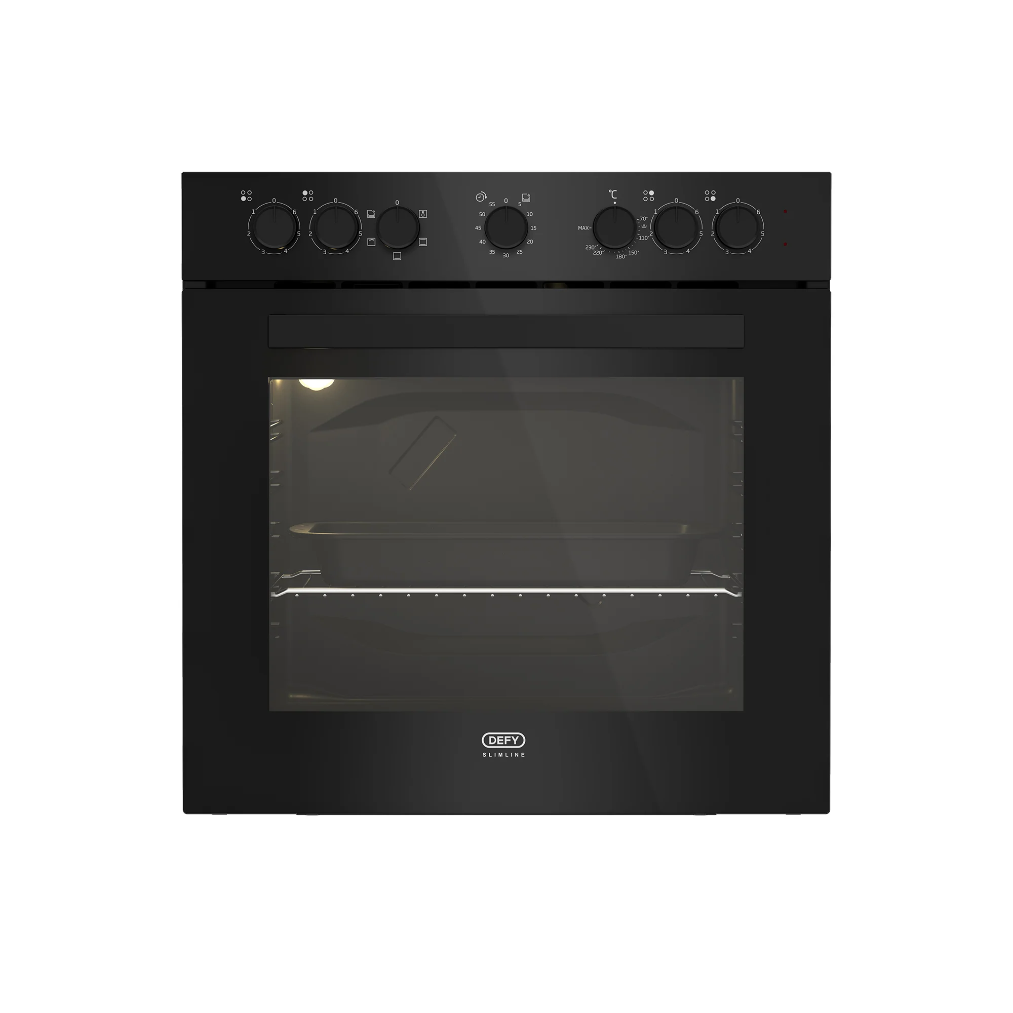 Defy 60cm Slimline Glass Undercounter Oven Black
