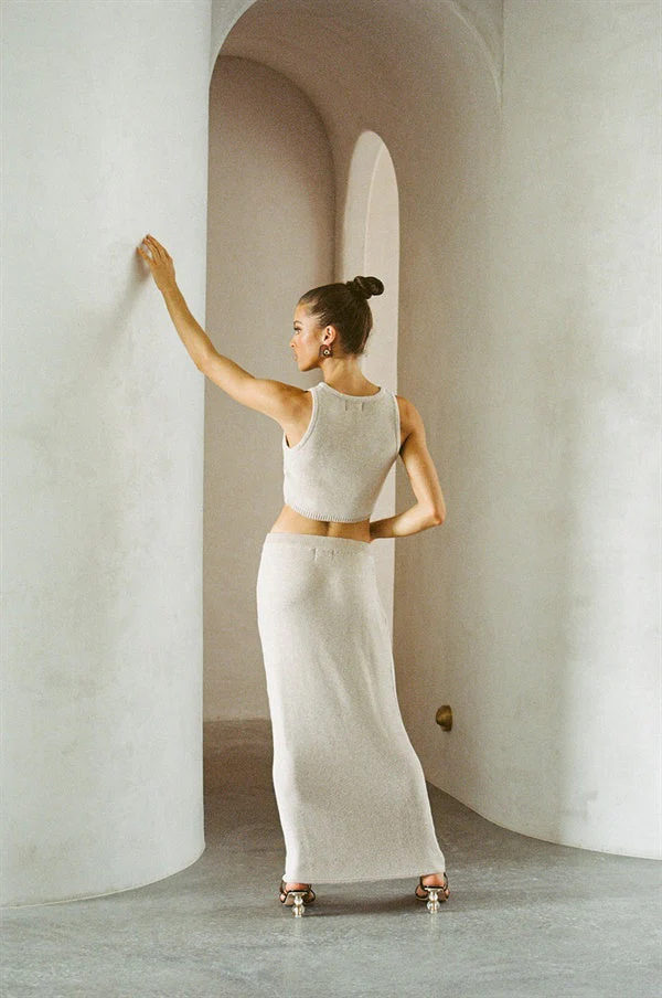 SAMPLE-Heather Skirt - Tan