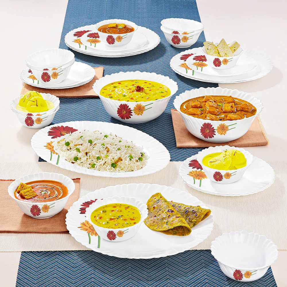 Larah by Borosil Zinnia Dinner Set, 27 pc