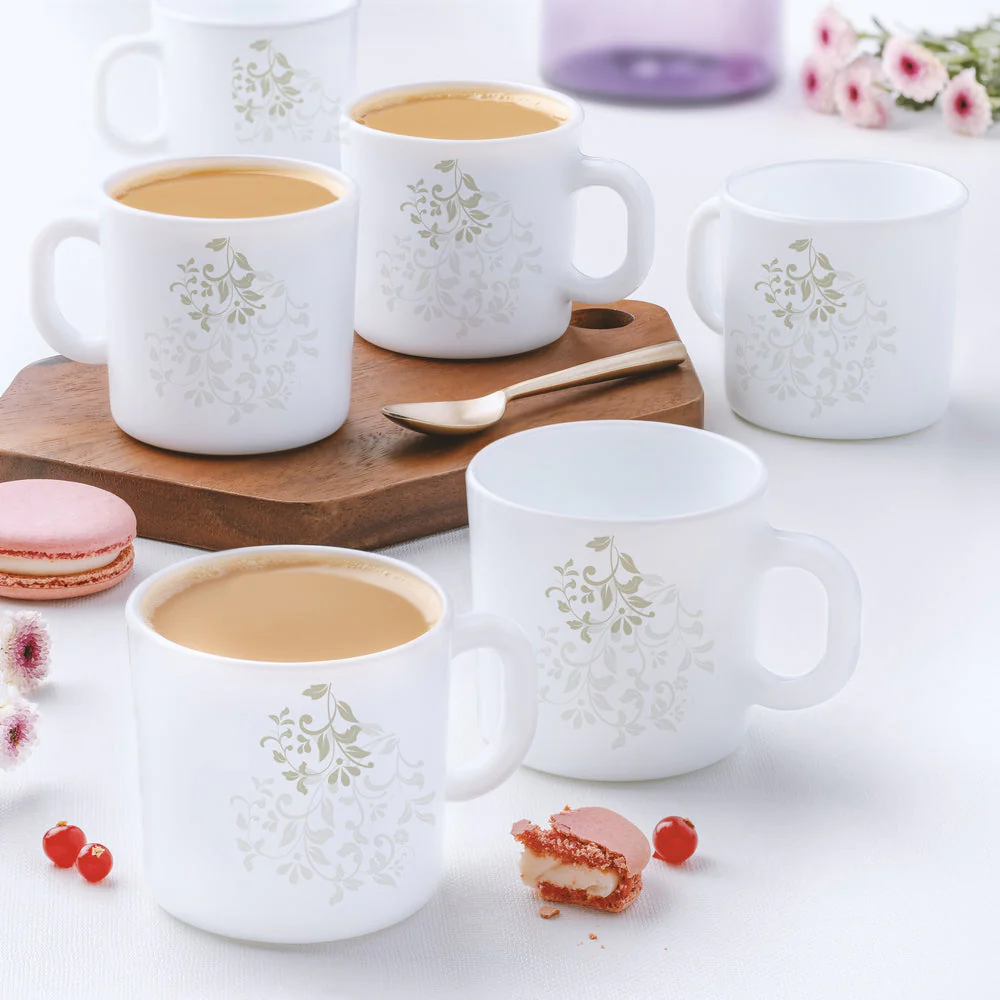 Larah by Borosil Ingot Mug Set, 240ml x 2