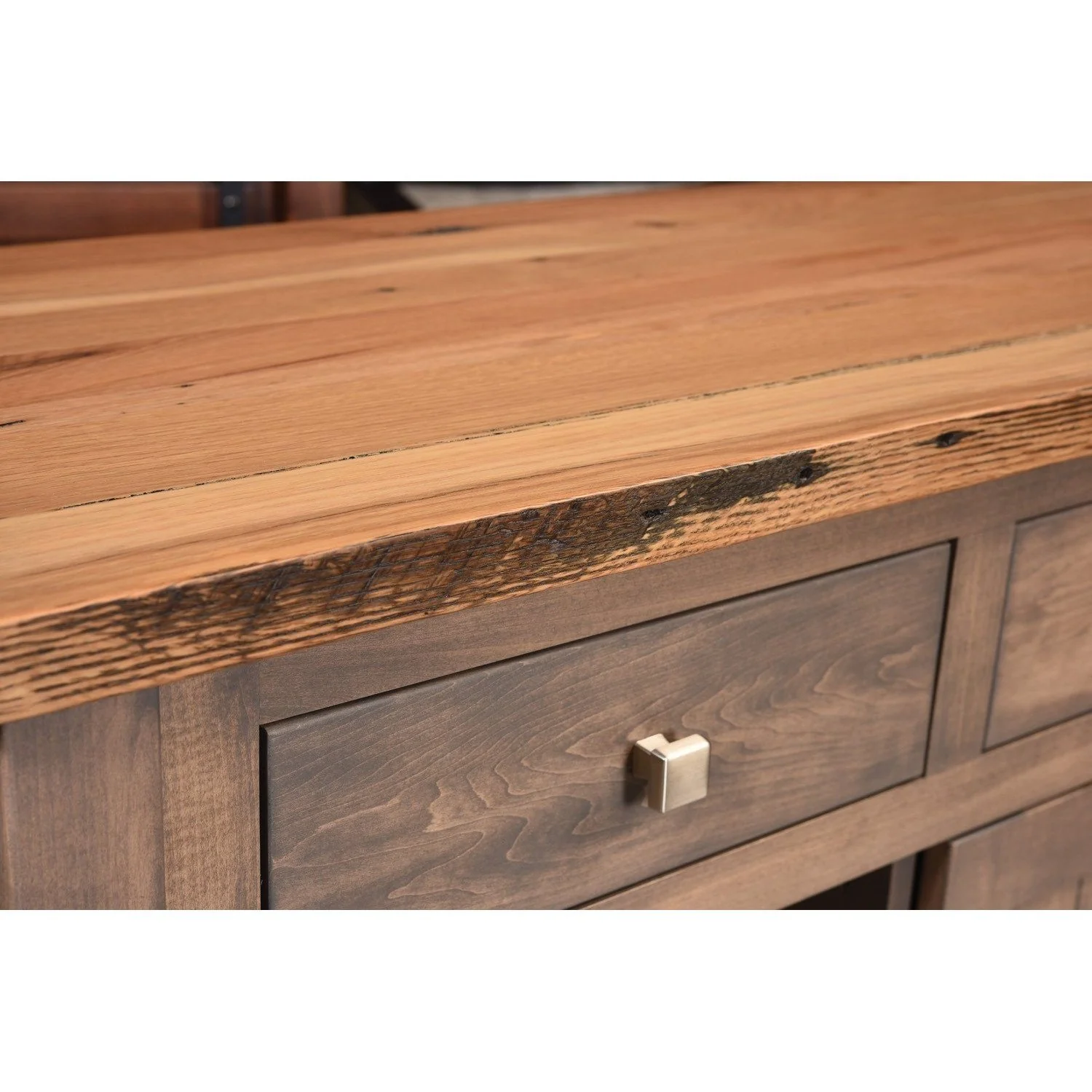 Amish Adele Wine Cabinet with Reclaimed Top