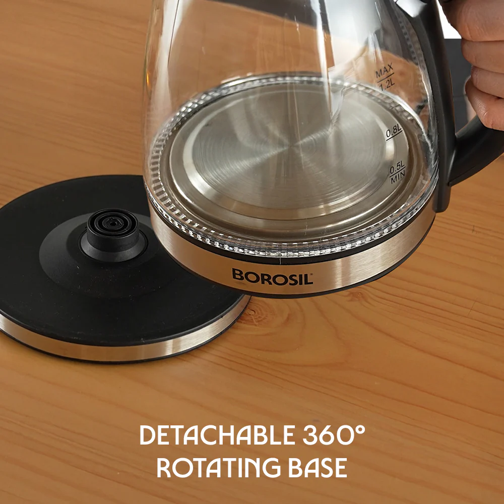 Crystal 1.2L Electric Glass Kettle, 1350 W