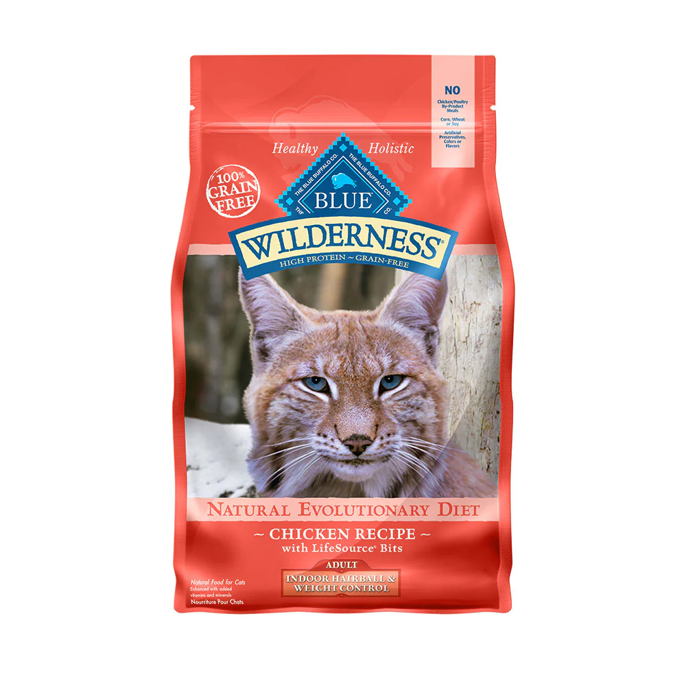 Blue Buffalo® Wilderness™ Natural Evolutionary Diet Indoor Hairball & Weight Control Grain Free Chicken Recipe Adult Cat Food 5 Lbs