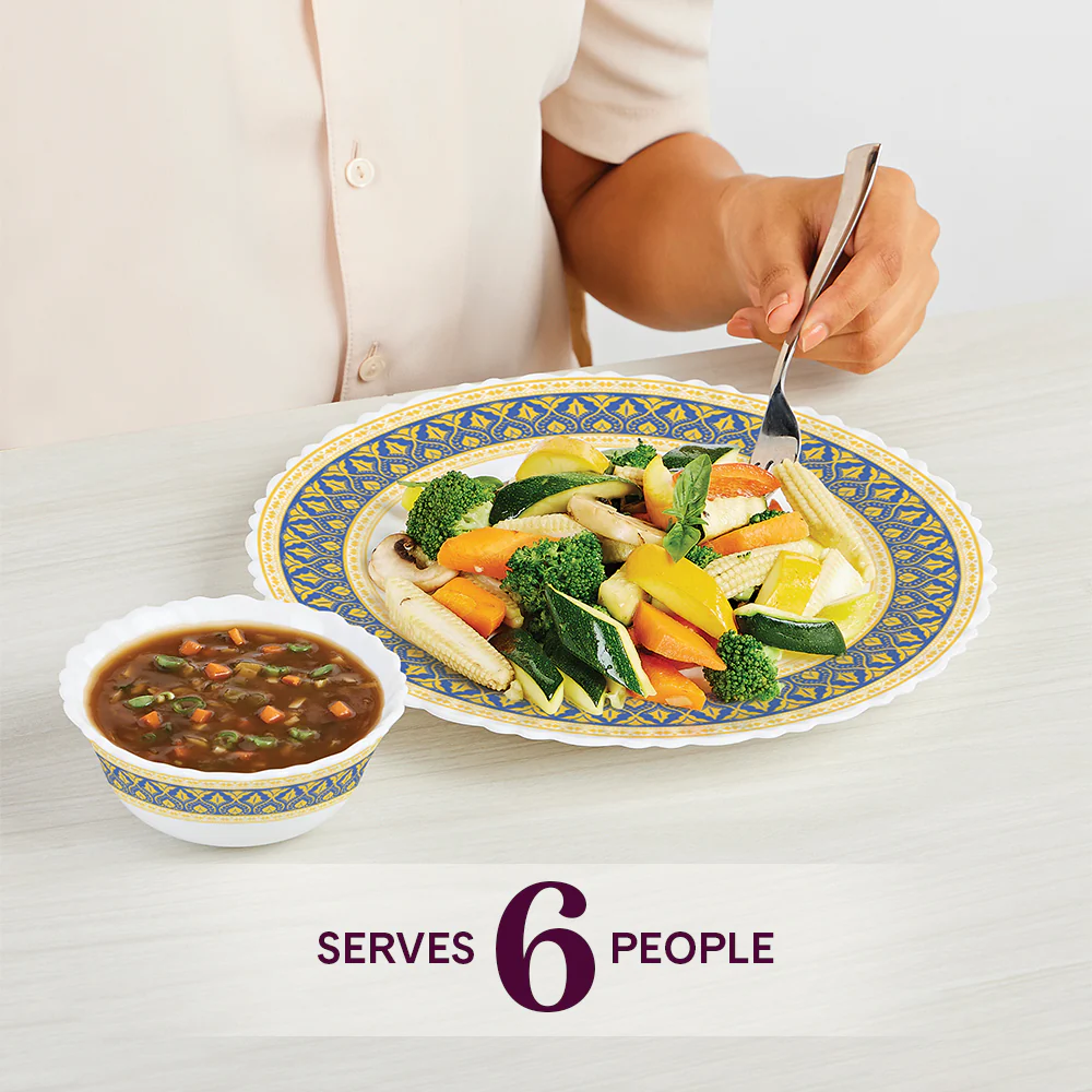 Larah by Borosil Regal Dinner Set, 21 pc