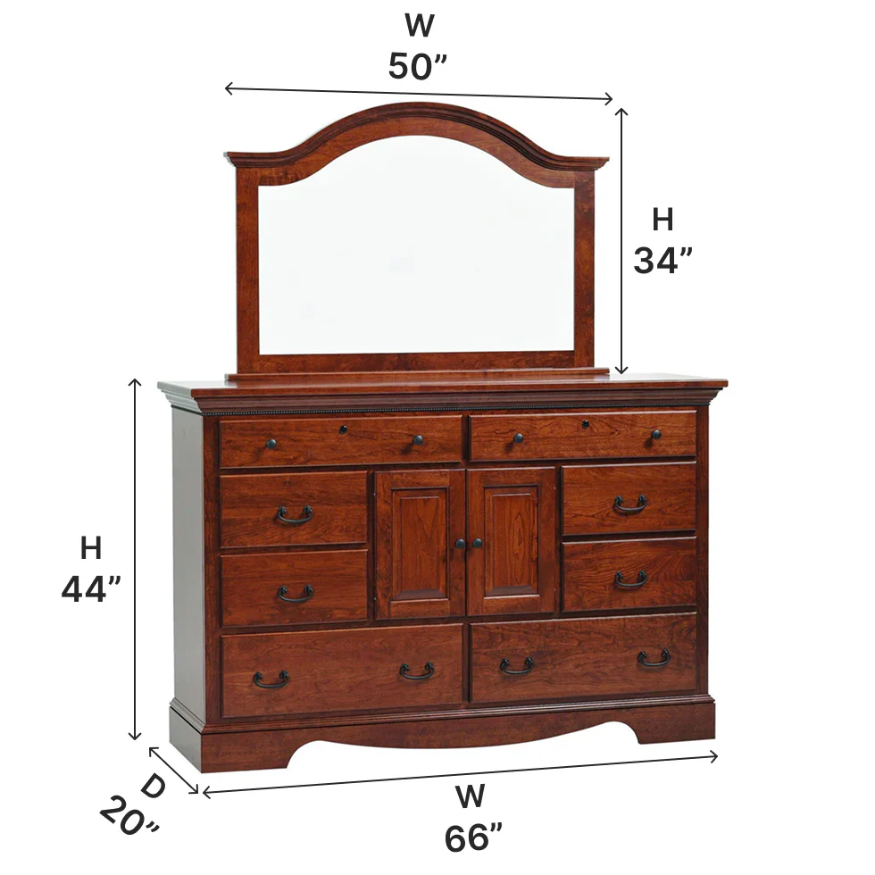 Amish Merlot Door Dresser