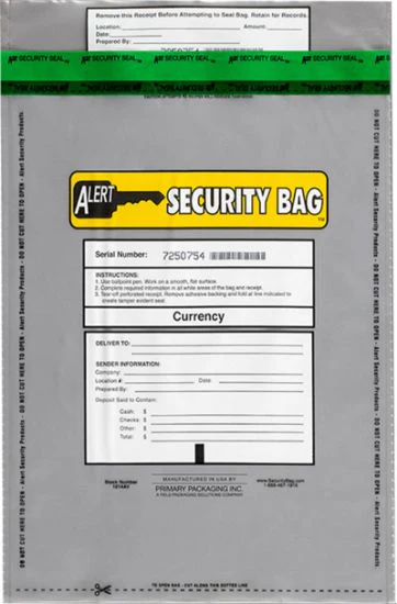 Alert 1014AV-250 Bank Deposit Bag Clear 10