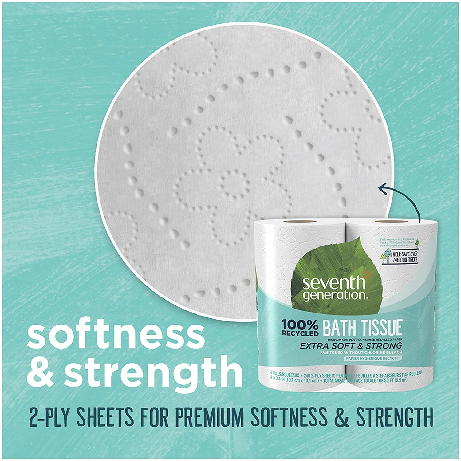 Recycled Toilet Paper 12 Rolls Pack of 4