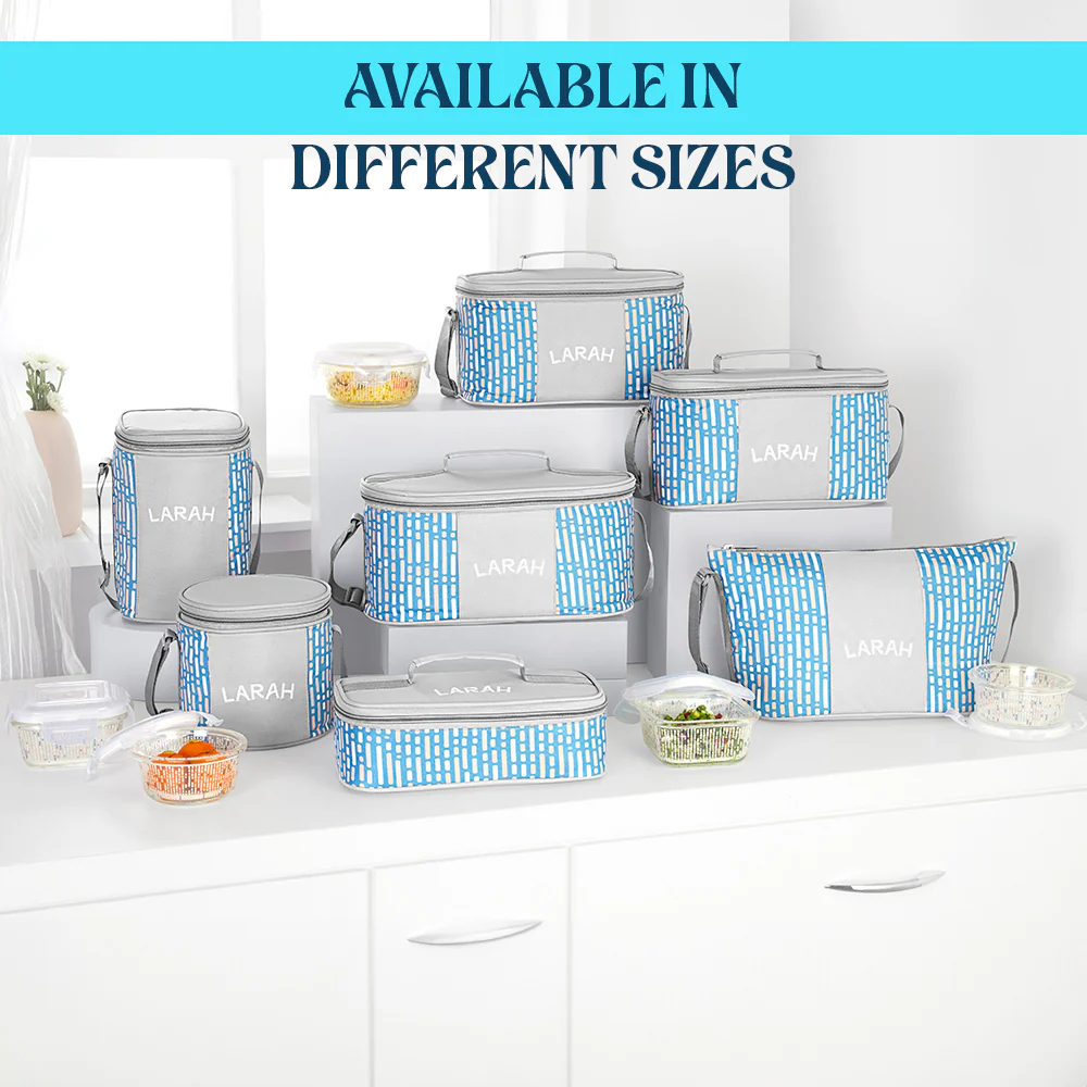 Larah Vogue Glass Lunchbox, Square x 3, 320ml x 3