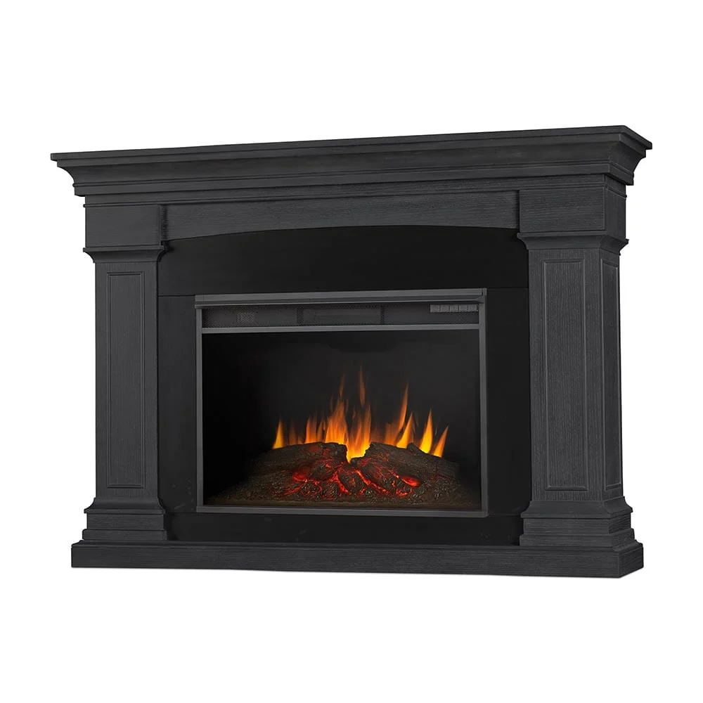 Deland Grand Electric Fireplace Mantel Package in Gray