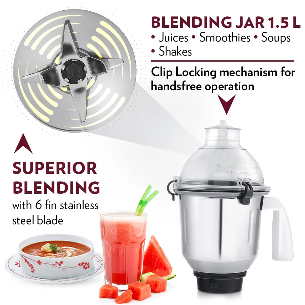 Borosil Supermax Mixer Grinder-Red