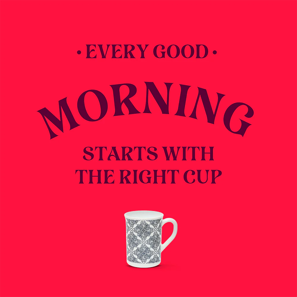 Larah by Borosil Kuba Blue Mug Set, 350ml x 2