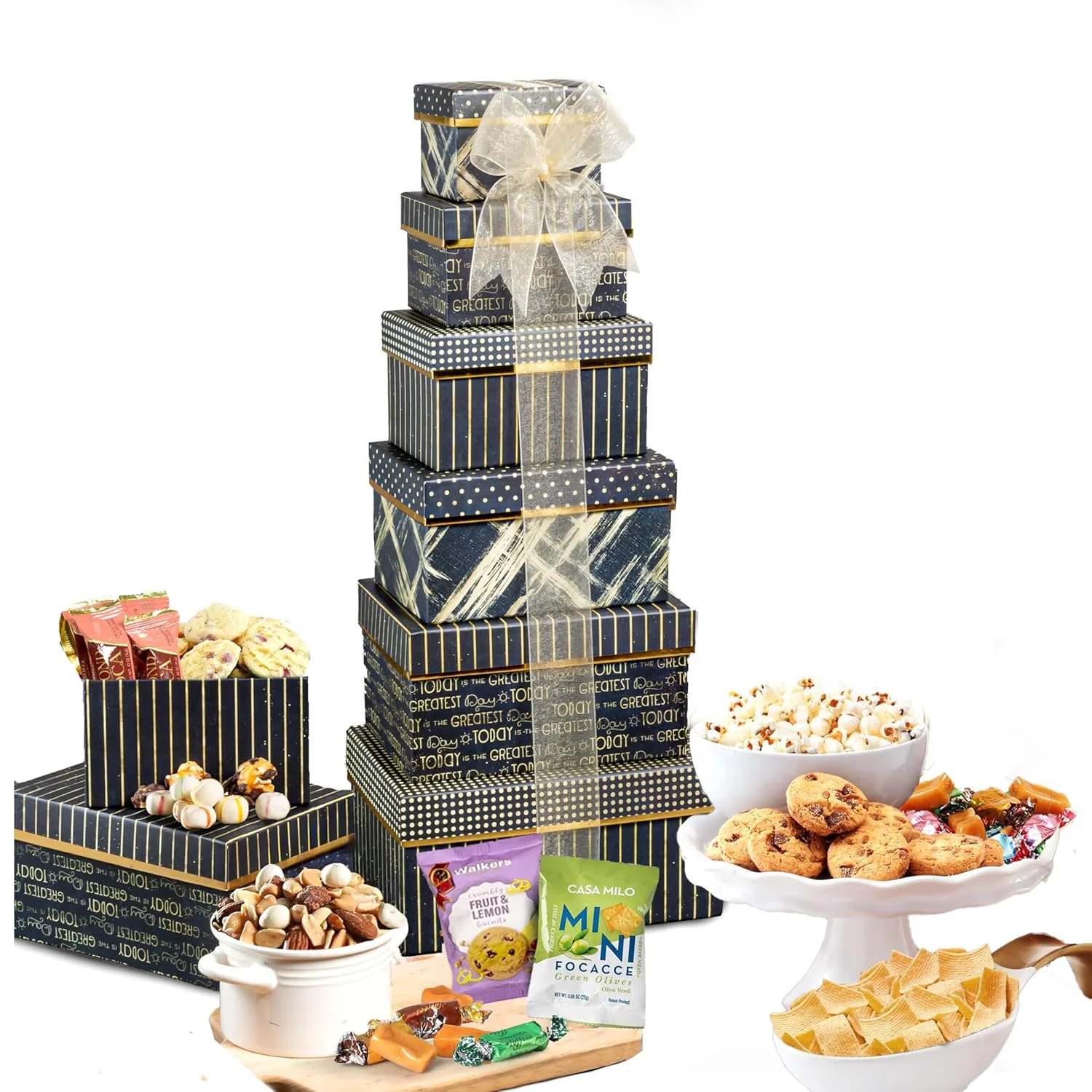 6-Tier Gourmet Food Gift Basket – Sweet & Savory Birthday Treats for Men, Women, Mom, Dad