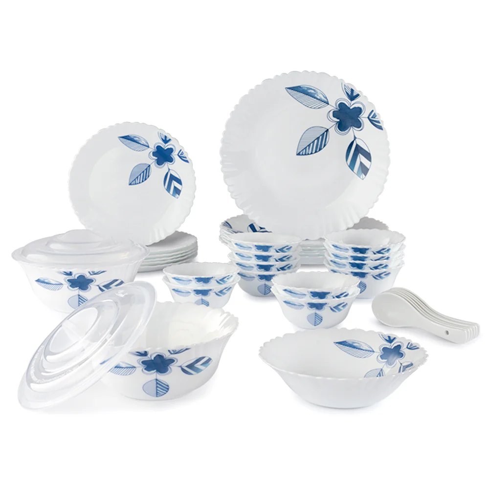 Larah by Borosil Morning Glory 35 pc Dinner Set
