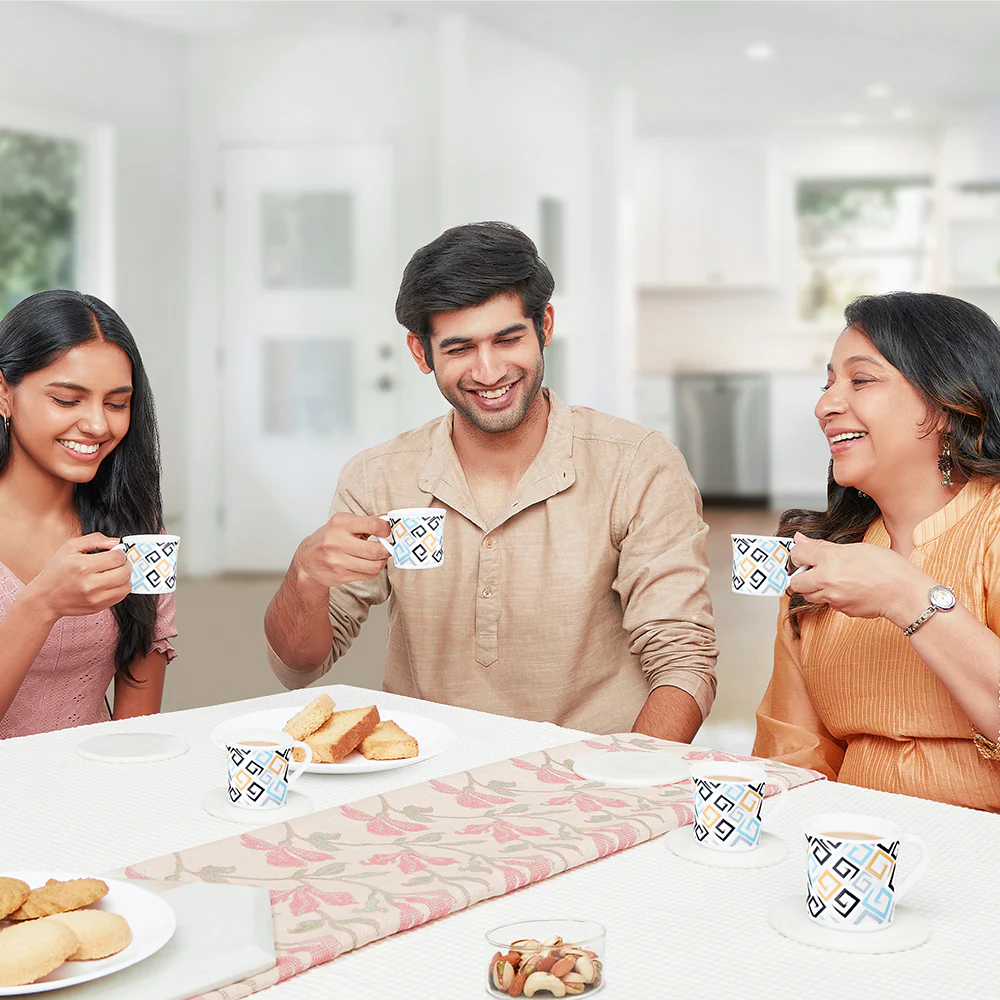 Larah by Borosil Crysta Ember Mug Set, 100ml x 6