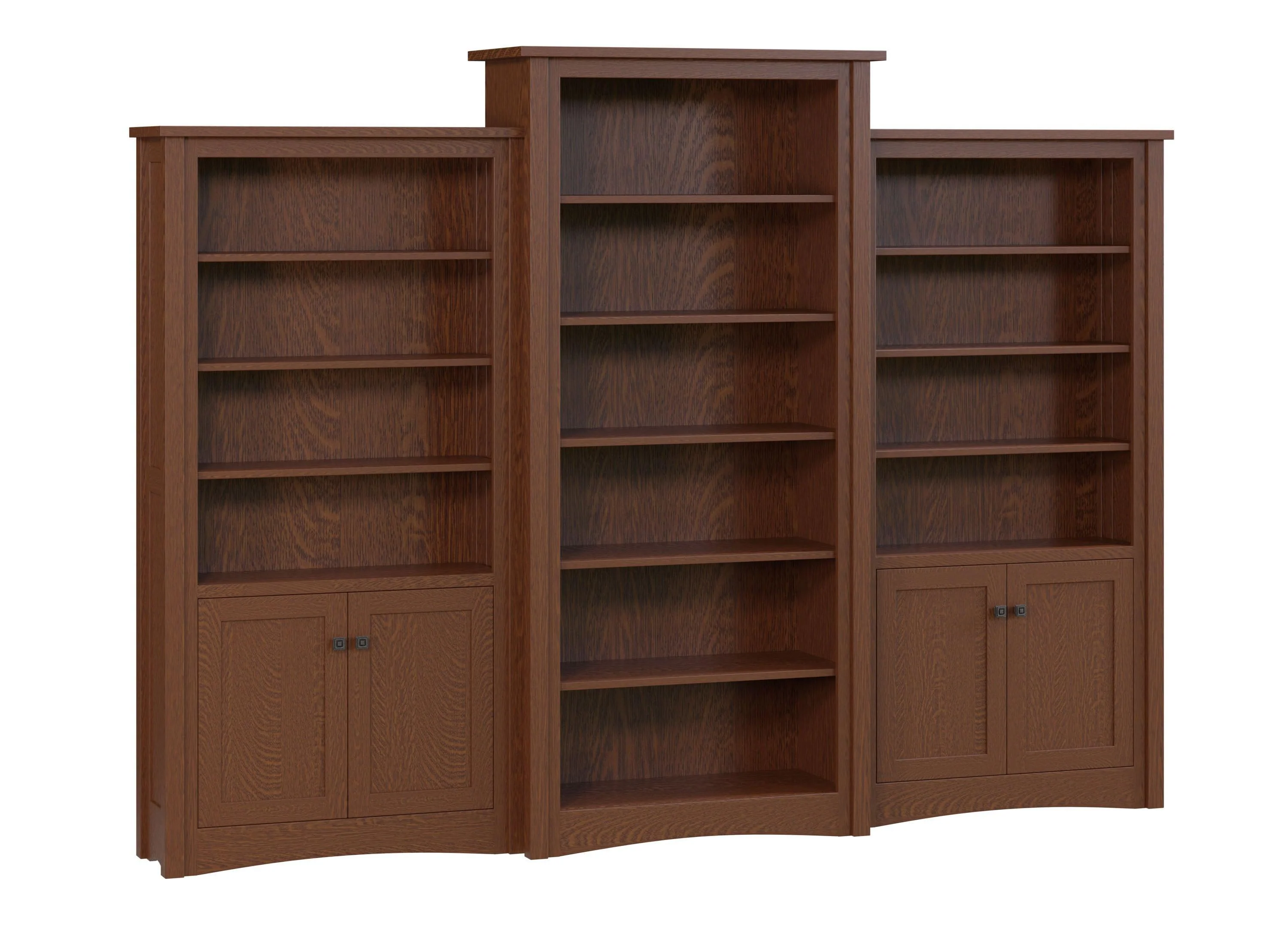 Amish Aspen Three Piece Bookcase