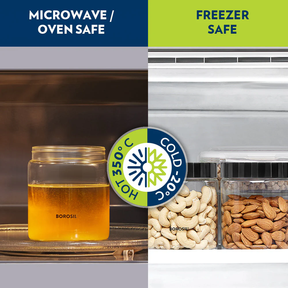 Endura Airtight Glass Jar with Black Lid, Personalise