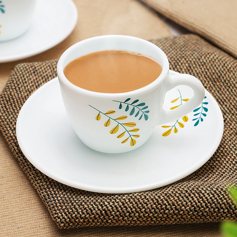 Larah by Borosil Niva Cup n Saucer Set, 90ml x 12