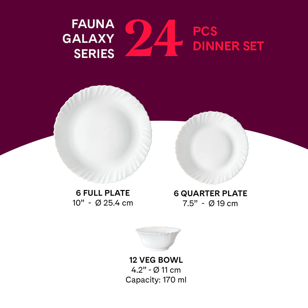 Larah by Borosil, Fauna Dinner Set, 13 pc