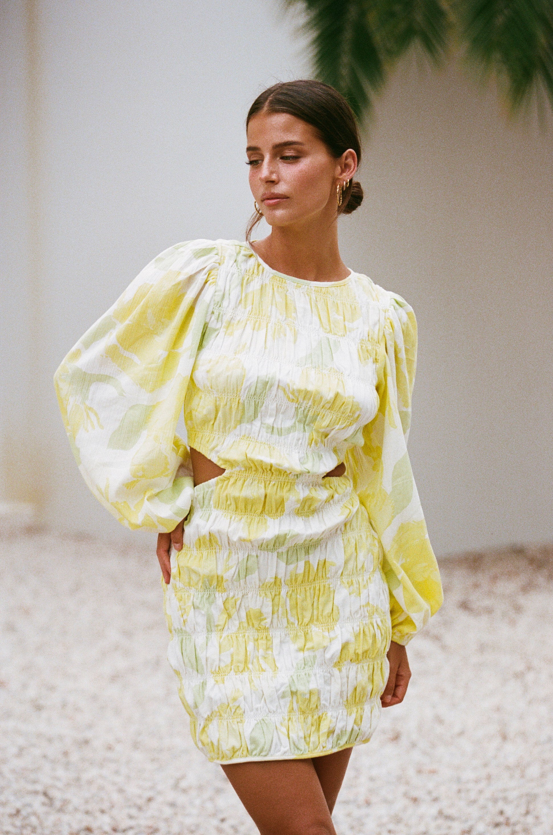 SAMPLE-Banks Shirred Dress - Solstice Floral