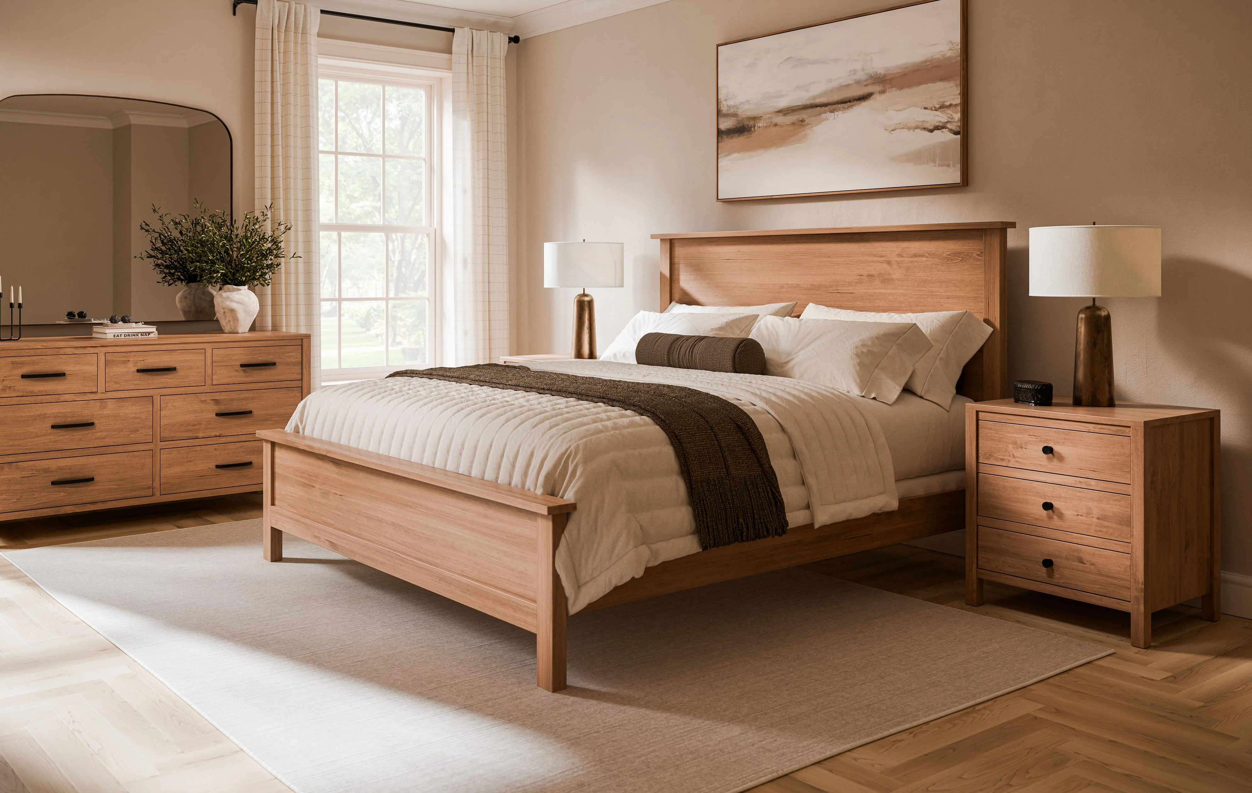 Amish Amanda Flat Panel Bed