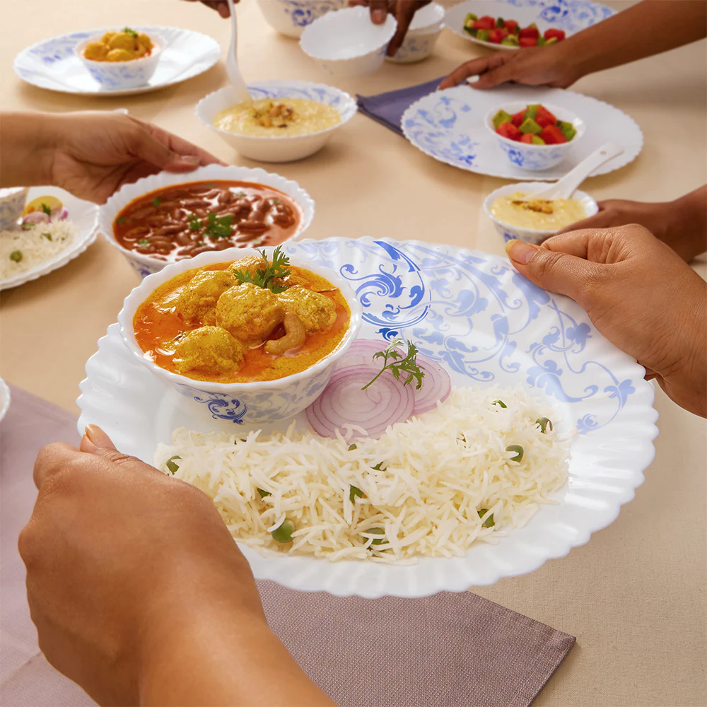 Larah by Borosil Blue Eve 35 pc Dinner Set