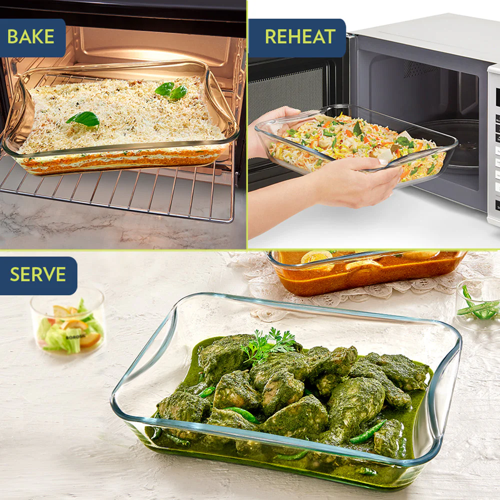 Borosil EasyGrip Rectangular Dish, 2.5L