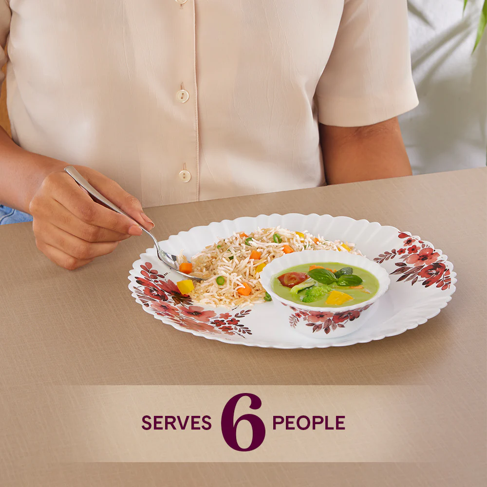 Larah by Borosil, Eva Dinner Set, 34 pc