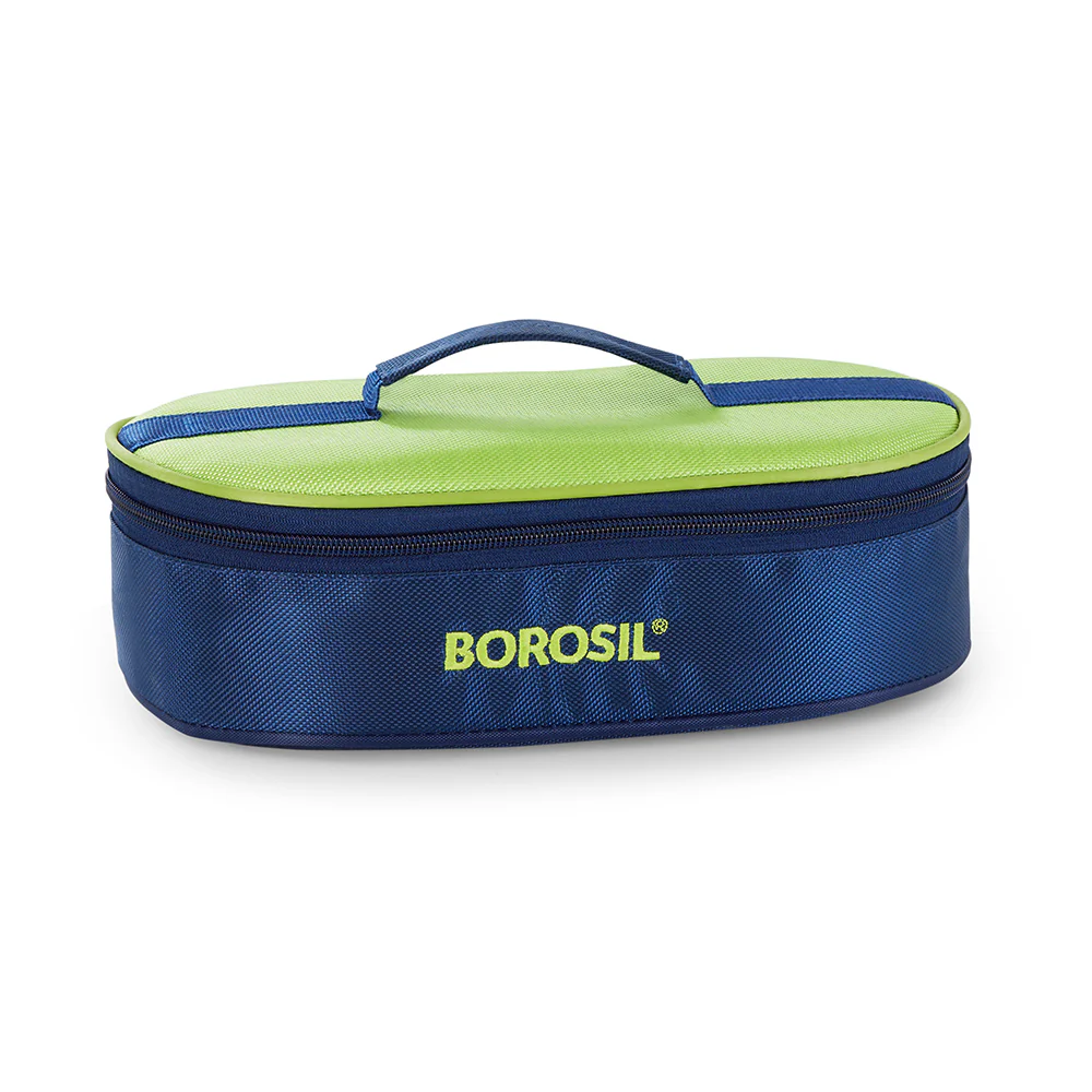 Borosil Alfa Green Flat Lunch Bag, Round (Only Bag)