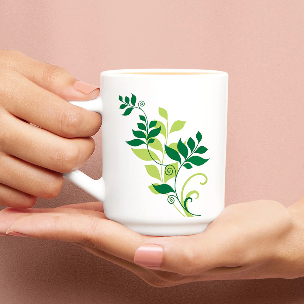 Larah by Borosil Fern Mug Set, 240ml x 2
