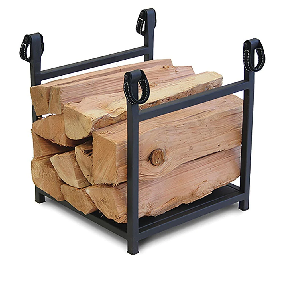 Western Star Wood Holder, Black & Black Suede Leather