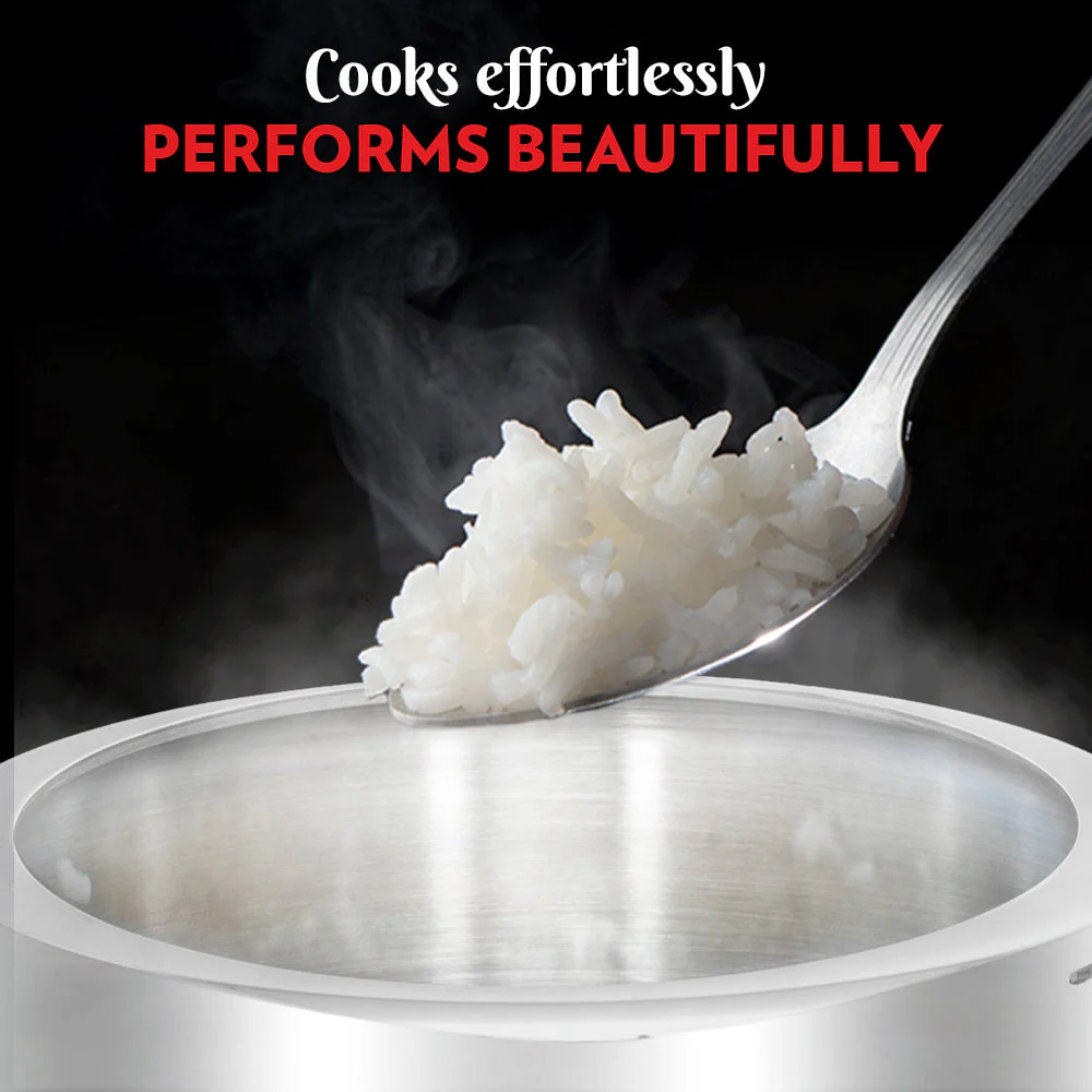 Borosil Inner Lid Tri-Ply Pressure Cooker, 5L