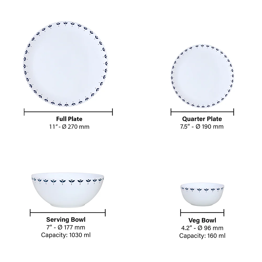 Larah by Borosil Fabula Dinner Set, 19 pc