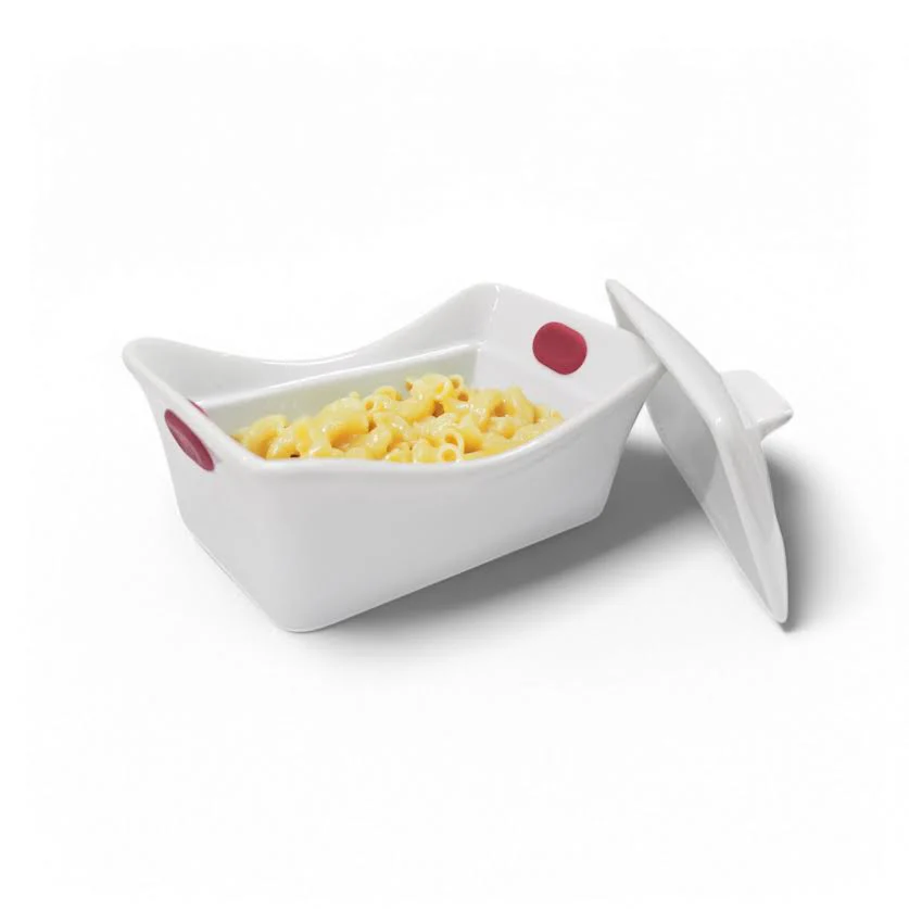 Aqua Mini Rectangular Baking Dish with Lid & Handle White