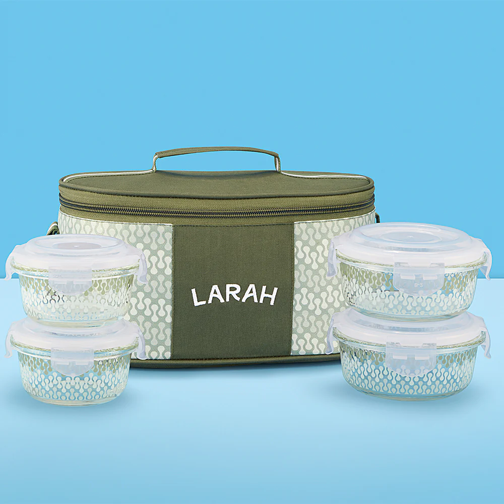 Larah Gracia Fusion Glass Lunchbox, Set of 4