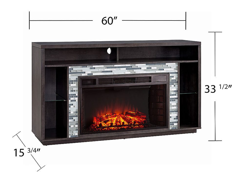 Callum Electric Fireplace TV Stand in Smoked Ash