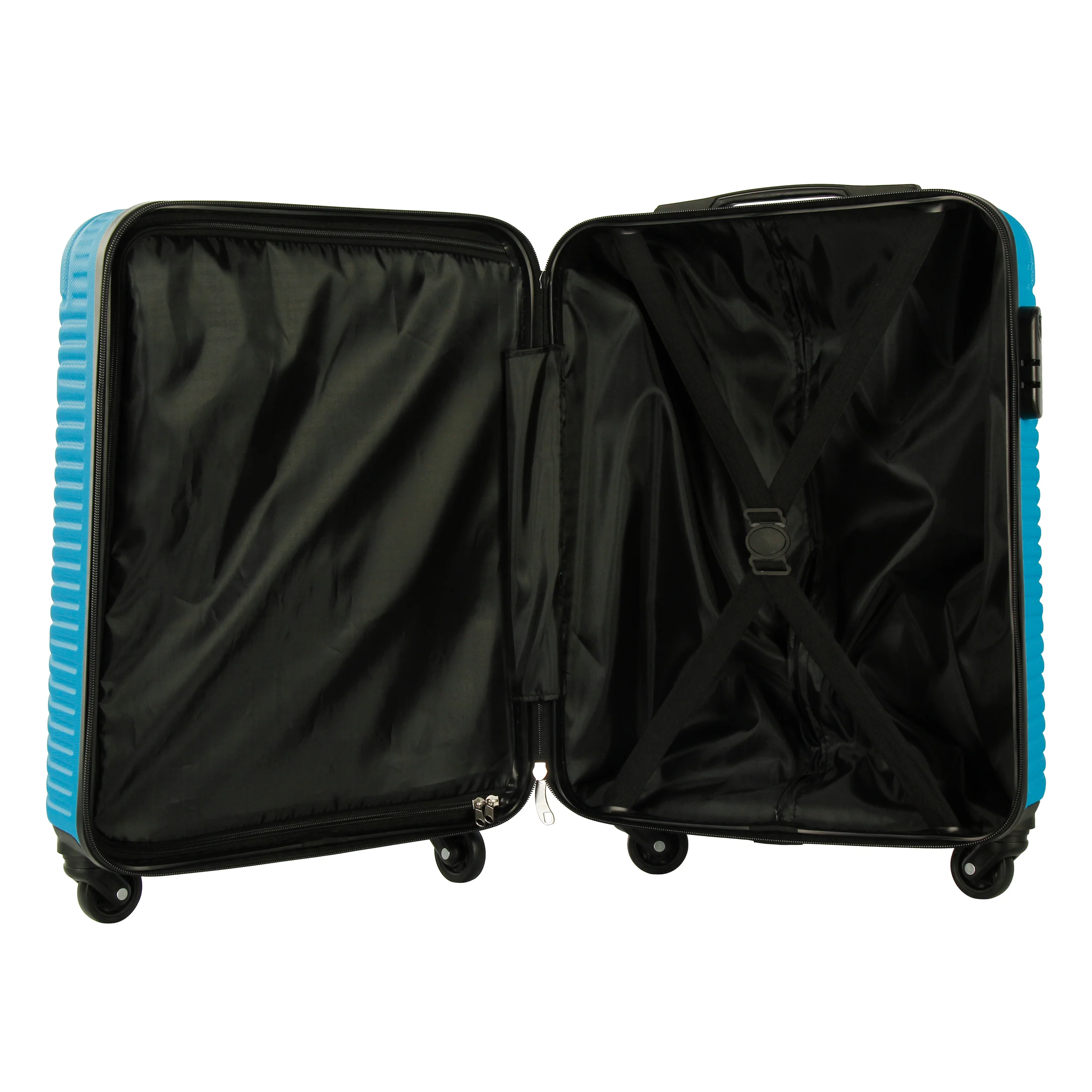 Neo Electric Blue 3 Piece Hard Shell Luggage Suitcase Set